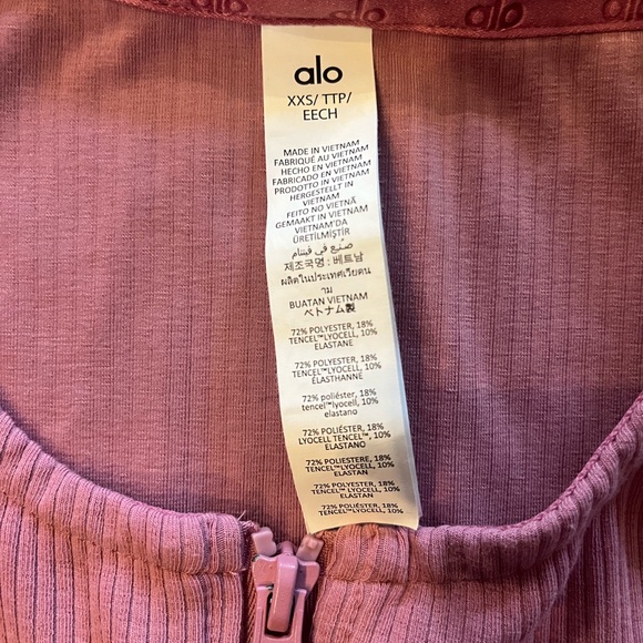 ALO Yoga Ribbed Stardust Long Sleeve in Pink Dusty Rose XXS - Picture 7 of 7